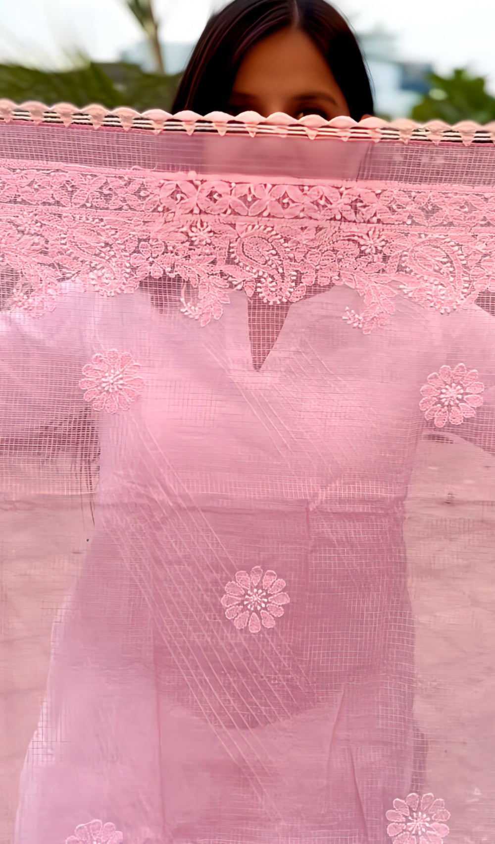Chikankari Kota doriya Dupatta
