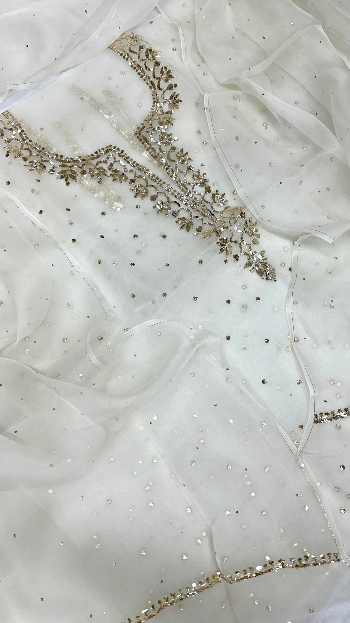 Organza Silk Unstitched Kamdani Festive Suit Set