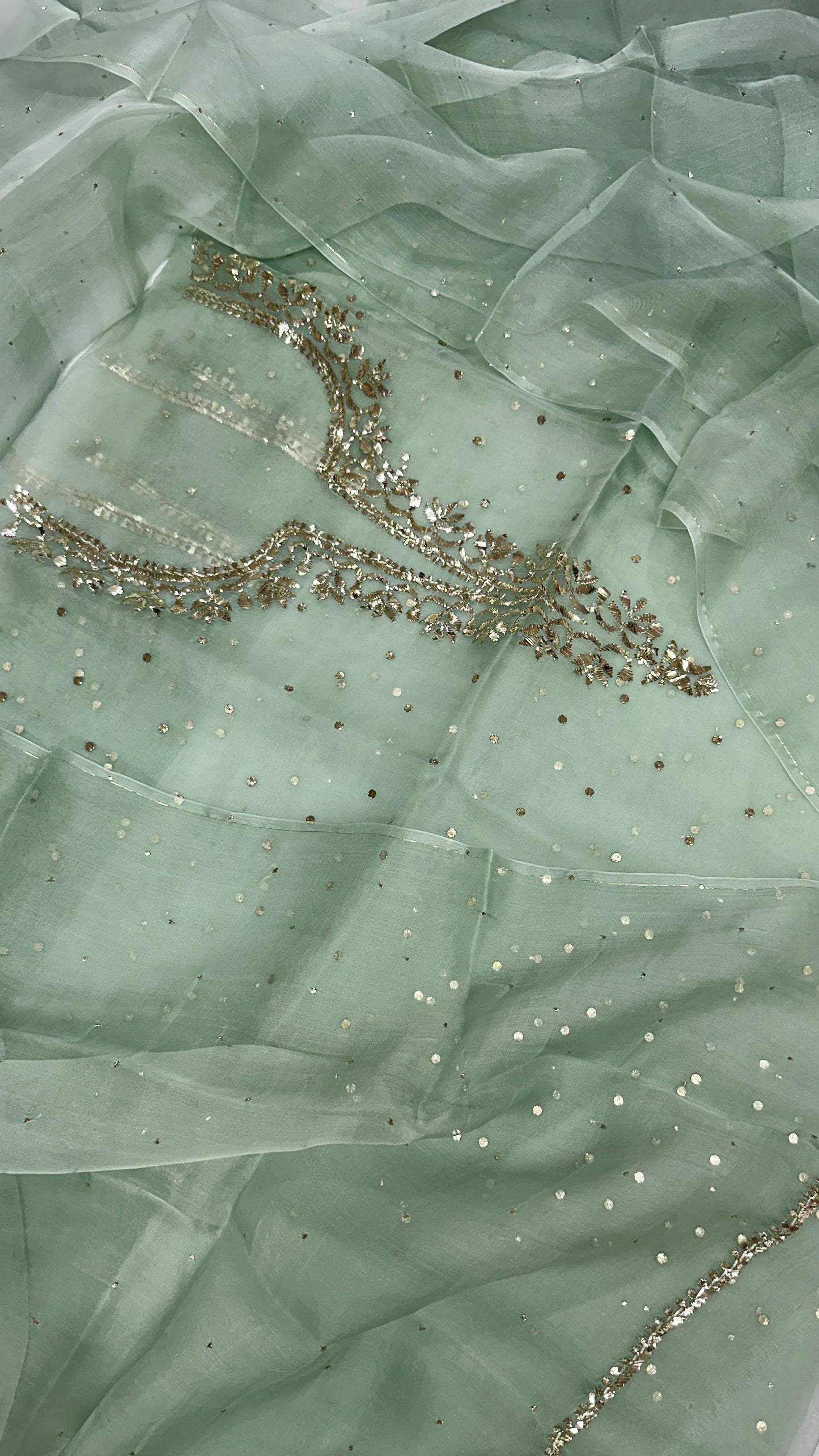 Organza Silk Unstitched Kamdani Festive Suit Set