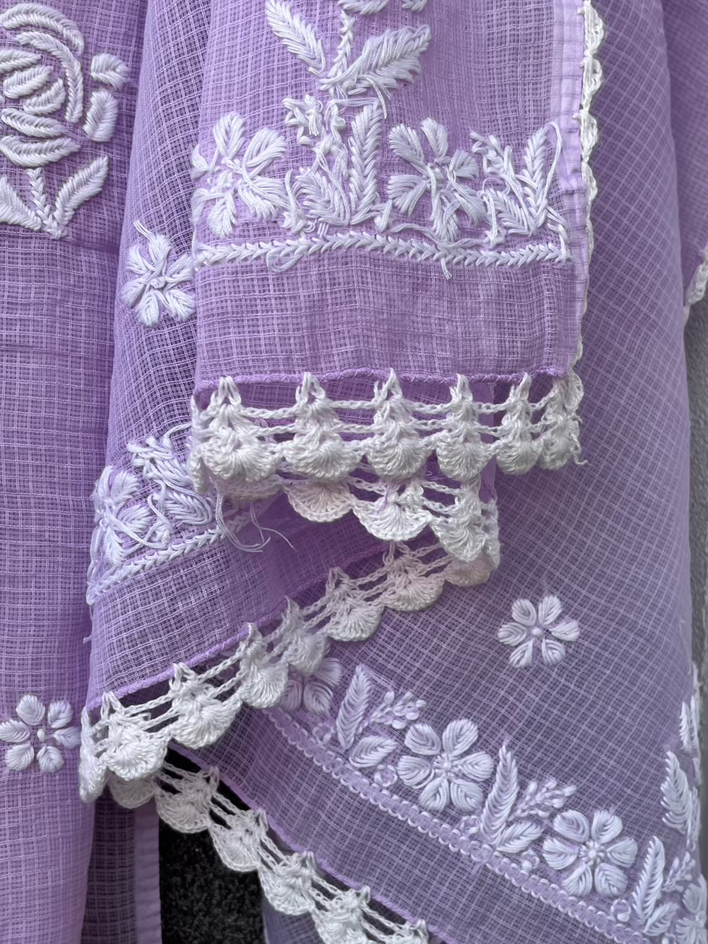 Ena Lavender Unstitched Chikankari Suit Set