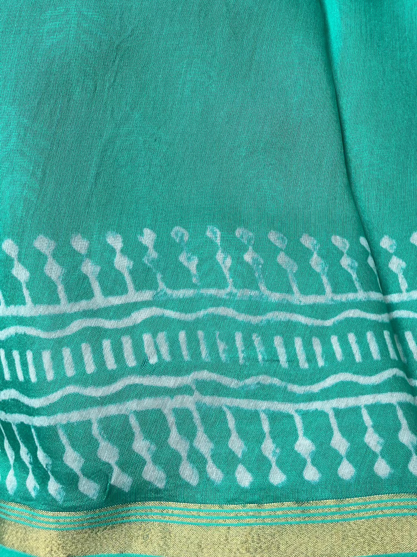 Green Dabu Chanderi Saree