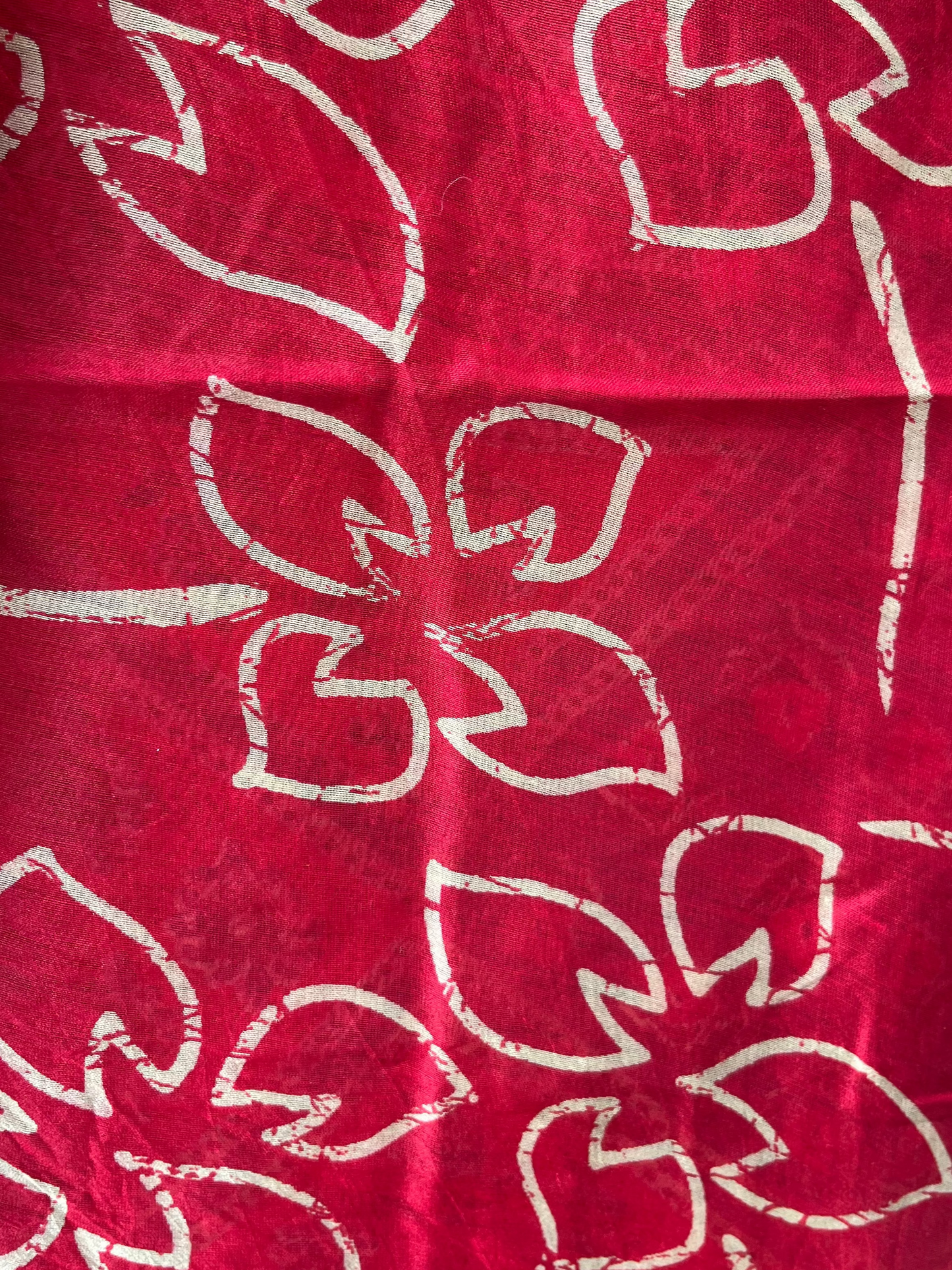 Red & Blue Ajrakh Chanderi Saree