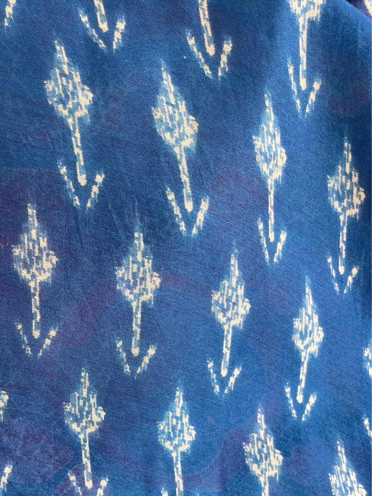 Teal Ajrakh Chanderi Saree