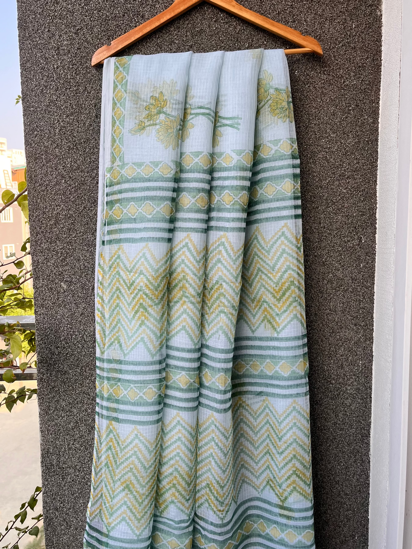 Powder Blue Kota doriya Saree