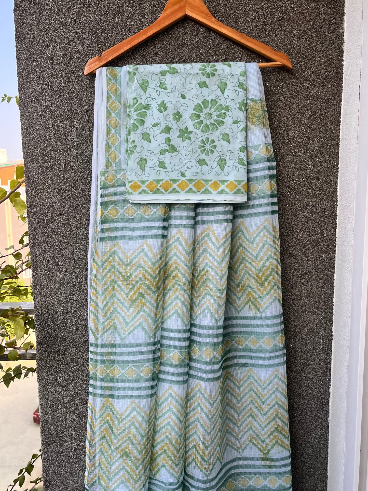 Powder Blue Kota doriya Saree