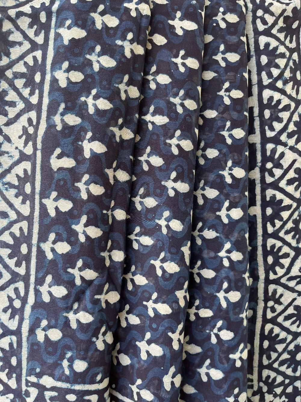 Indigo Dabu Chanderi Saree