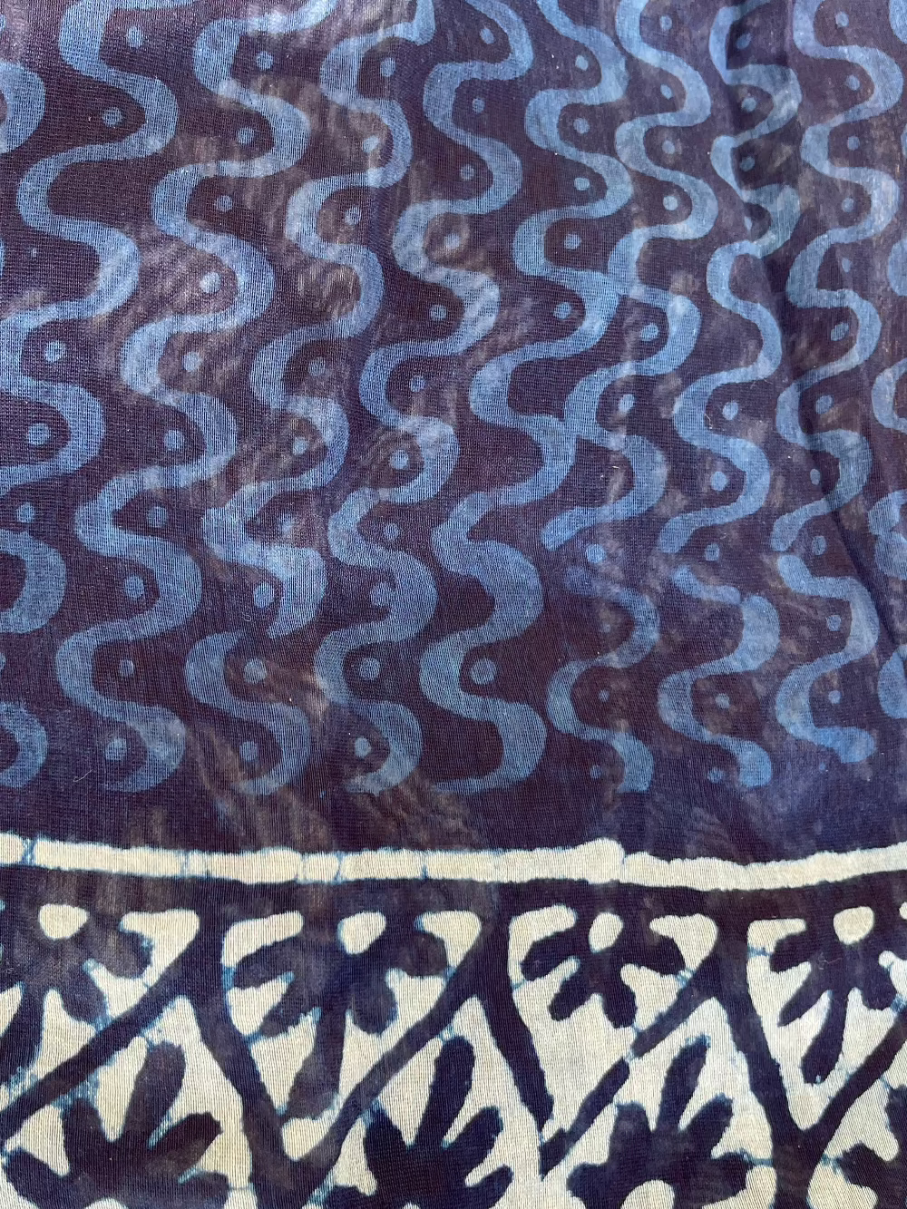 Indigo Dabu Chanderi Saree