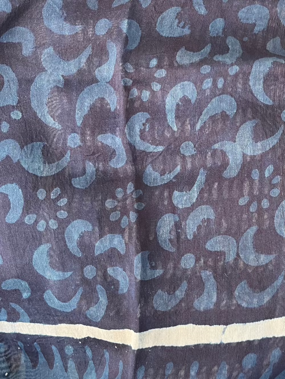 Indigo Paisley Dabu Chanderi Saree