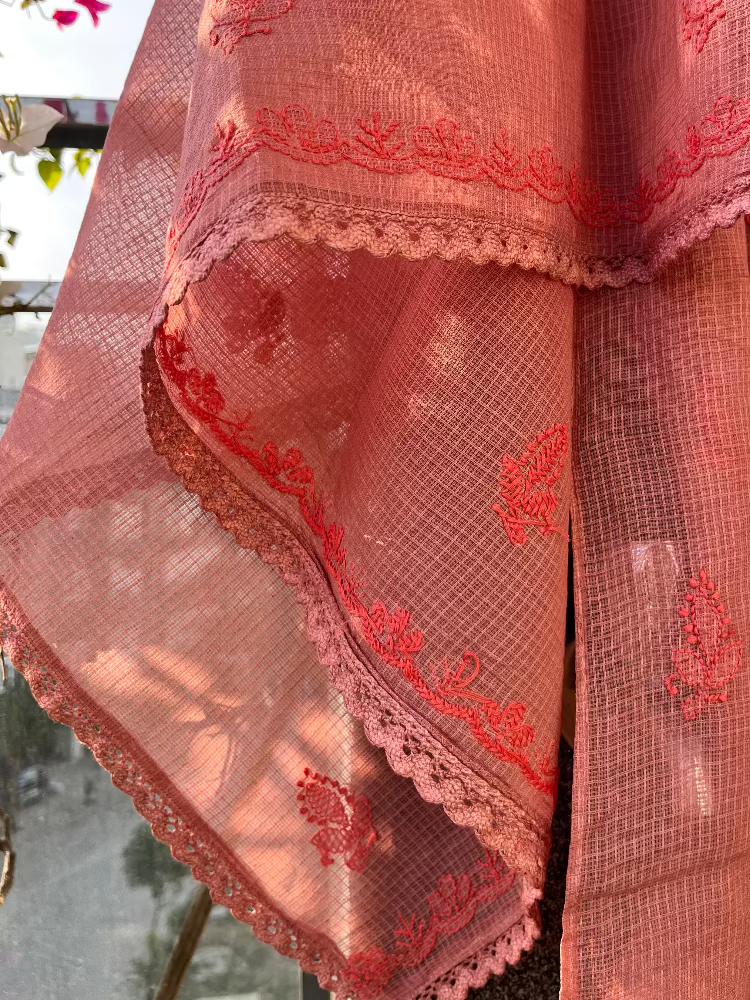 Naina Mauve pink semi-stitched Chikankari Suit Set