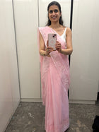 Pink Chikankari Kotadoriya Saree