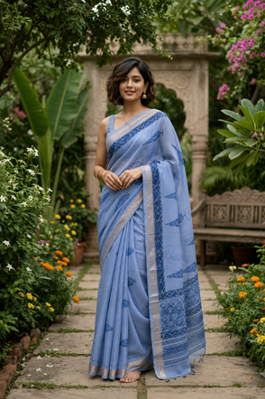 Blue Boota Kota doriya Saree