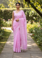 Pink Chikankari Kotadoriya Saree