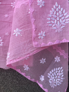Anupama Pink & White Unstitched Chikankari & Applique Suit Set