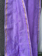 Purple Chikankari Chanderi Saree