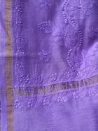 Purple Chikankari Chanderi Saree