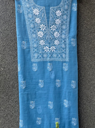 Akanksha Blue Unstitched Chikankari Kurta Set