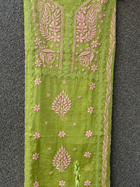 Anupama Green & Pink Unstitched 2 pc Chikankari & Applique Suit Set