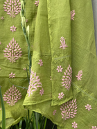 Anupama Green & Pink Unstitched 2 pc Chikankari & Applique Suit Set