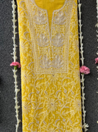 Yellow Kota Unstitched Chikankari & Pearl Festive Suit Set