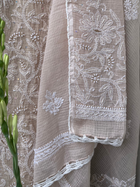 Beige Kota Unstitched Chikankari & Pearl Festive Suit Set