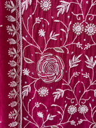 Pink Mul Chanderi Unstitched Chikankari & Pearl Festive Suit Set