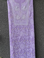 Lavender Kota Unstitched Chikankari & Pearl Festive Suit Set