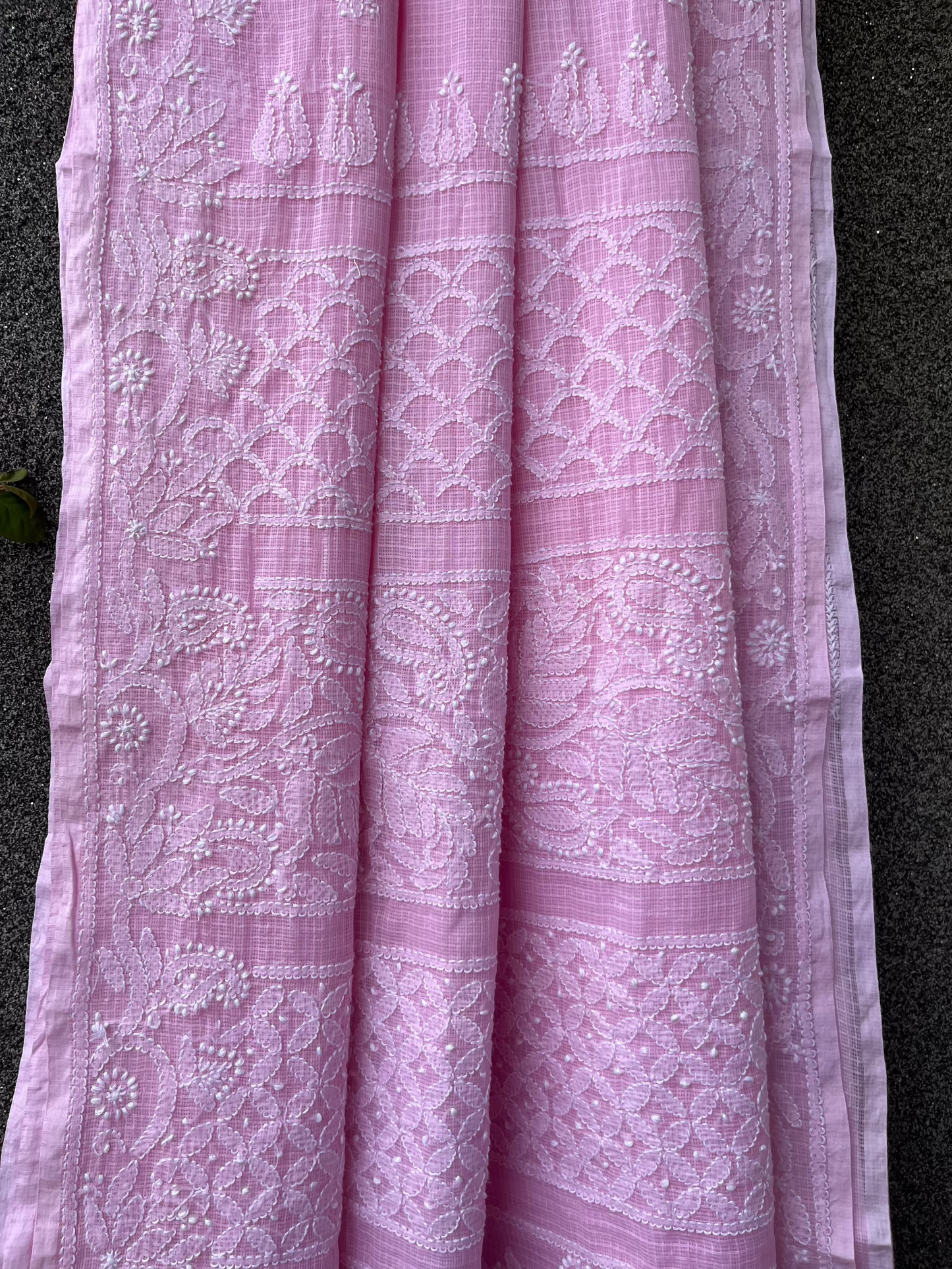 Pink Chikankari Kotadoriya Saree
