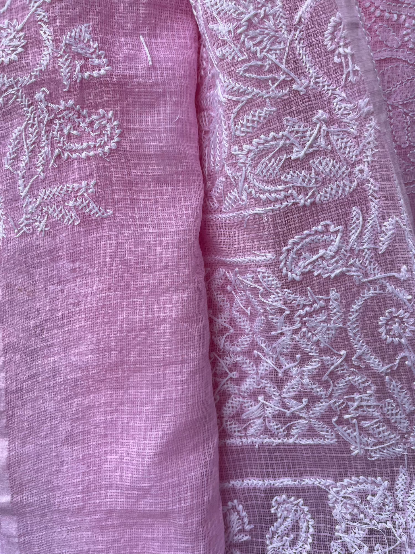Pink Chikankari Kotadoriya Saree