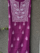 Akanksha WINE Unstitched Chikankari Kurta Set