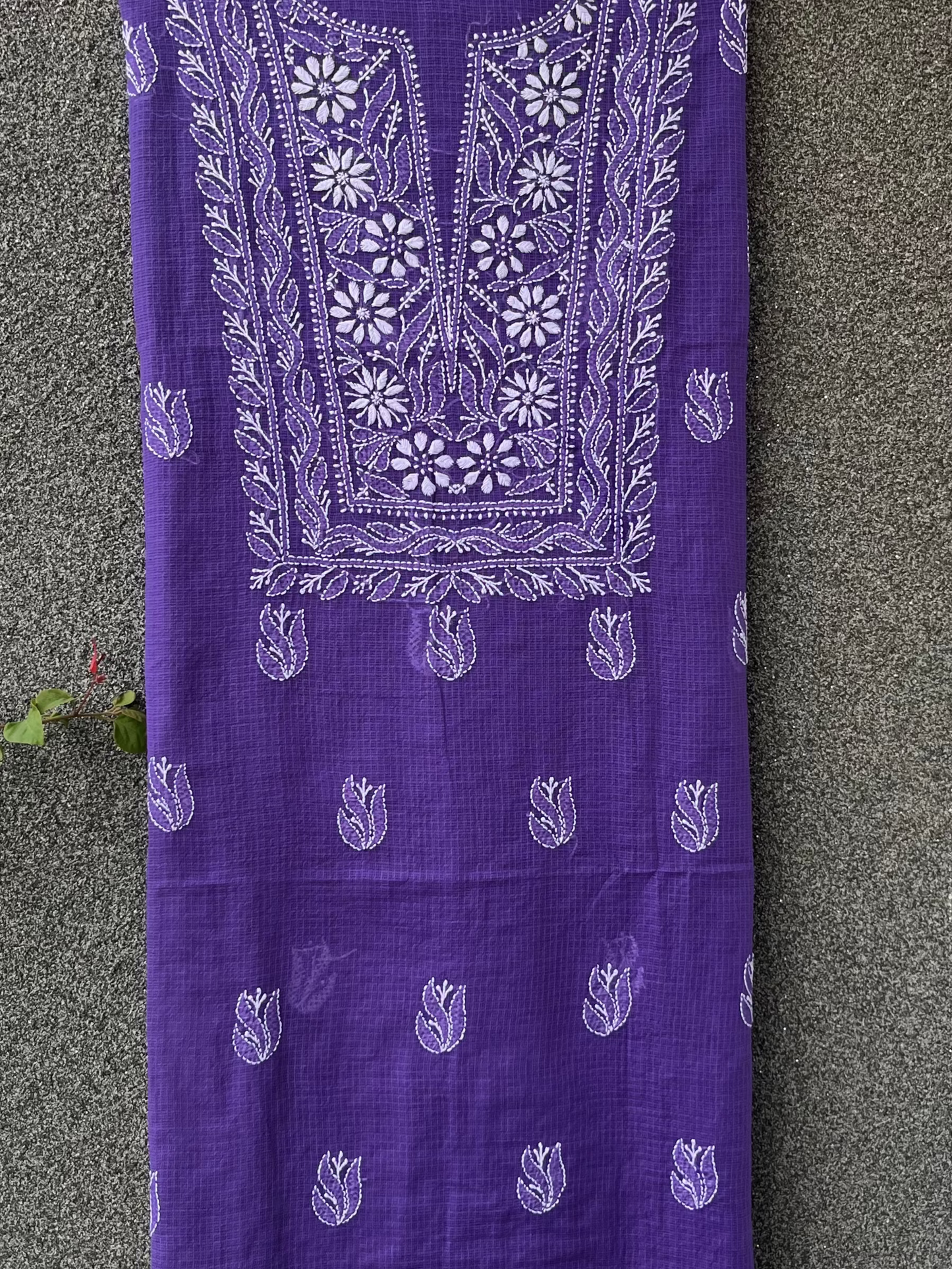 Akanksha Purple Unstitched Chikankari Kurta Set