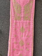 Anupama Pink & Green Unstitched Chikankari & Applique Suit Set