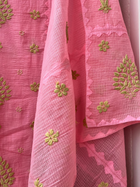 Anupama Pink & Green Unstitched Chikankari & Applique Suit Set