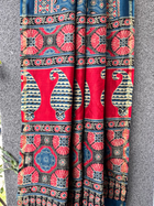 Teal Ajrakh Chanderi Saree
