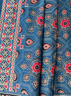 Teal Ajrakh Chanderi Saree