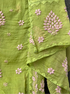 Anupama Green & Pink Unstitched Chikankari & Applique Suit Set