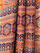 Rust Orange Ajrakh Chanderi Saree