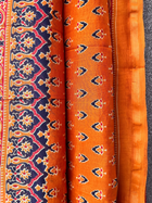 Rust Orange Ajrakh Chanderi Saree