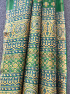 Green & Yellow Ajrakh Chanderi Saree
