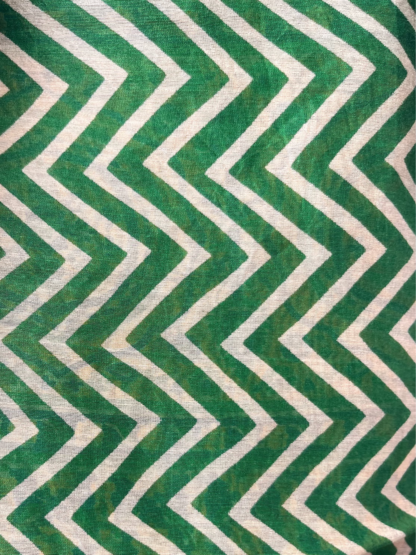 Green & Yellow Ajrakh Chanderi Saree