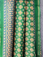 Green & Yellow Ajrakh Chanderi Saree