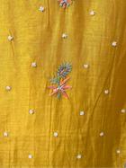 Yellow Mul Chanderi Unstitched Fine Chikankari & Pearl Festive Suit Set