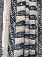 Beige & Blue Leaf motif Bagru Kota doriya Saree