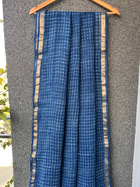 Indigo Checkered Dabu Kota doriya Saree