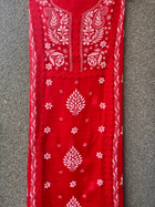 Anupama Red Unstitched Chikankari & Applique Suit Set