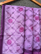Lilac Block print Kota doriya Saree