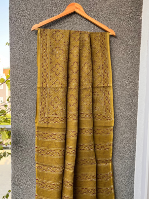 Green Sanganeri Kota doriya Ajrakh Saree
