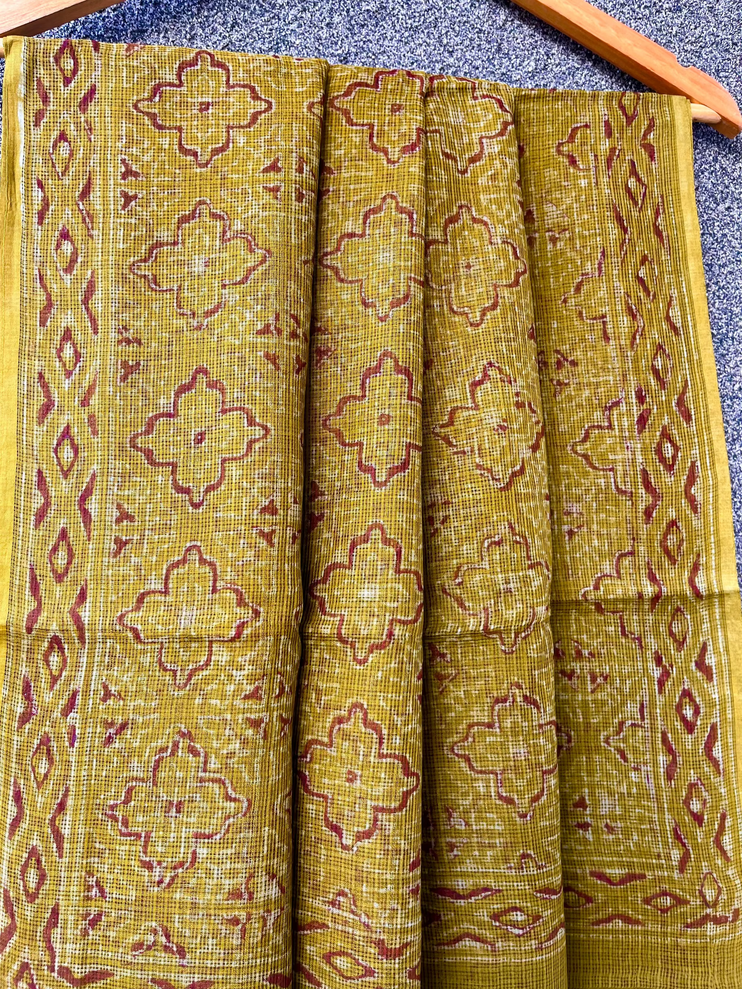 Green Sanganeri Kota doriya Ajrakh Saree
