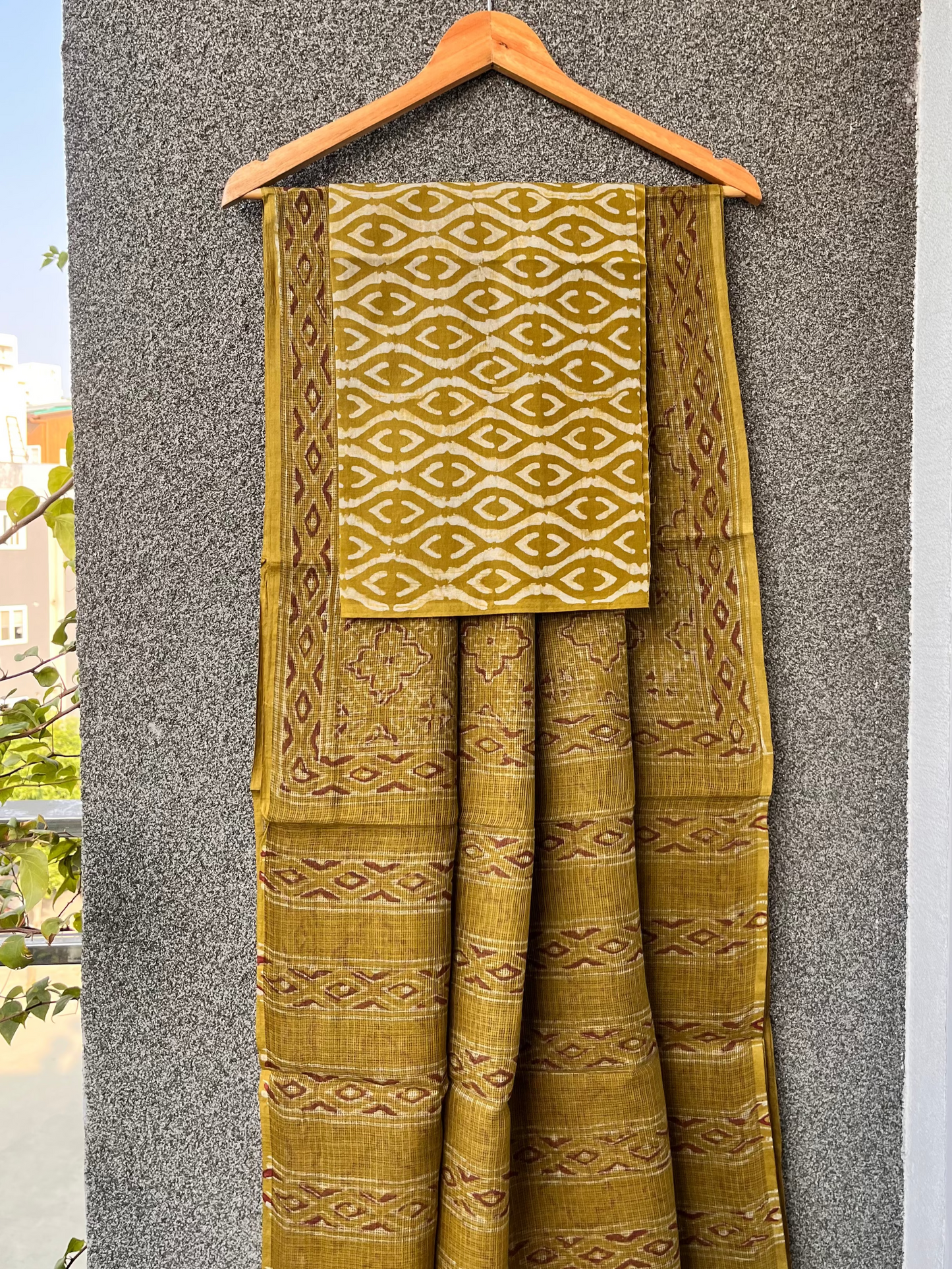 Green Sanganeri Kota doriya Ajrakh Saree