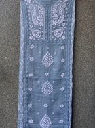 Anupama Cool Grey Unstitched Chikankari & Applique Suit Set