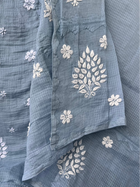 Anupama Cool Grey Unstitched Chikankari & Applique Suit Set